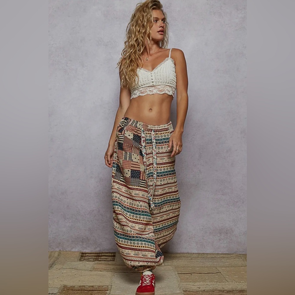 216 - Pol Multicolor Patchwork Jacquard Joggers - image 4